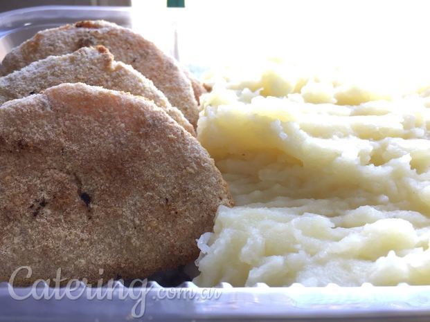 Milanesas de calabaza con puré de papa