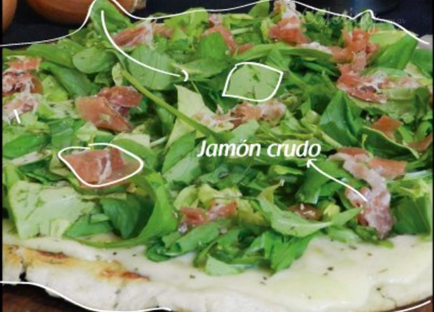 Rúcala y jamón crudo