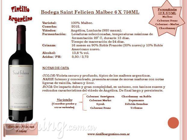 Bodega Saint Felicien Malbec